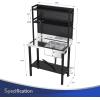imageVINGLI Upgraded 28quot Free Standing 304 Stainless Steel Utility Sinks for Laundry Room with Backsplash Industrial Garage Sink Commercial Sink for Restaurant Workshop  28quot W x 24quot D x 402quot Hsilver and black 1
