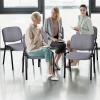 imageVINGLI Waiting Room Chairs 5Pack PU Church Conference Stackable Office Guest Chairs ampamp Reception Stacking Chair for Meeting Room Office Lobby SimpleampampSpaceSavingFabricgrey