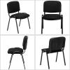 imageVINGLI Waiting Room Chairs 5Pack PU Church Conference Stackable Office Guest Chairs ampamp Reception Stacking Chair for Meeting Room Office Lobby SimpleampampSpaceSavingFabric Meshblack
