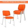 imageVINGLI Waiting Room Chairs 5Pack PU Church Conference Stackable Office Guest Chairs ampamp Reception Stacking Chair for Meeting Room Office Lobby SimpleampampSpaceSavingPuorange