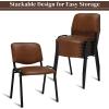 imageVINGLI Waiting Room Chairs 5Pack PU Church Conference Stackable Office Guest Chairs ampamp Reception Stacking Chair for Meeting Room Office Lobby SimpleampampSpaceSavingPurustic