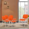 imageVINGLI Waiting Room Chairs 5Pack PU Church Conference Stackable Office Guest Chairs ampamp Reception Stacking Chair for Meeting Room Office Lobby SimpleampampSpaceSavingPuorange