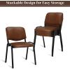 imageVINGLI Waiting Room Chairs 5Pack PU Church Conference Stackable Office Guest Chairs ampamp Reception Stacking Chair for Meeting Room Office Lobby SimpleampampSpaceSavingPurustic