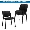 imageVINGLI Waiting Room Chairs 5Pack PU Church Conference Stackable Office Guest Chairs ampamp Reception Stacking Chair for Meeting Room Office Lobby SimpleampampSpaceSavingPublack
