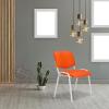imageVINGLI Waiting Room Chairs 5Pack PU Church Conference Stackable Office Guest Chairs ampamp Reception Stacking Chair for Meeting Room Office Lobby SimpleampampSpaceSavingPuorange