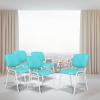 imageVINGLI Waiting Room Chairs 5Pack PU Church Conference Stackable Office Guest Chairs ampamp Reception Stacking Chair for Meeting Room Office Lobby SimpleampampSpaceSavingPublue