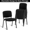 imageVINGLI Waiting Room Chairs 5Pack PU Church Conference Stackable Office Guest Chairs ampamp Reception Stacking Chair for Meeting Room Office Lobby SimpleampampSpaceSavingFabric Meshblack