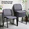 imageVINGLI Waiting Room Chairs 5Pack PU Church Conference Stackable Office Guest Chairs ampamp Reception Stacking Chair for Meeting Room Office Lobby SimpleampampSpaceSavingFabricgrey