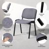 imageVINGLI Waiting Room Chairs 5Pack PU Church Conference Stackable Office Guest Chairs ampamp Reception Stacking Chair for Meeting Room Office Lobby SimpleampampSpaceSavingFabricgrey