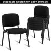 imageVINGLI Waiting Room Chairs 5Pack PU Church Conference Stackable Office Guest Chairs ampamp Reception Stacking Chair for Meeting Room Office Lobby SimpleampampSpaceSavingFabric Meshblack