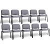 imageVINGLI Waiting Room Chairs 5Pack PU Church Conference Stackable Office Guest Chairs ampamp Reception Stacking Chair for Meeting Room Office Lobby SimpleampampSpaceSavingFabricgrey