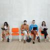 imageVINGLI Waiting Room Chairs 5Pack PU Church Conference Stackable Office Guest Chairs ampamp Reception Stacking Chair for Meeting Room Office Lobby SimpleampampSpaceSavingPuorange