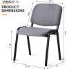 imageVINGLI Waiting Room Chairs 5Pack PU Church Conference Stackable Office Guest Chairs ampamp Reception Stacking Chair for Meeting Room Office Lobby SimpleampampSpaceSavingFabricgrey