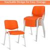 imageVINGLI Waiting Room Chairs 5Pack PU Church Conference Stackable Office Guest Chairs ampamp Reception Stacking Chair for Meeting Room Office Lobby SimpleampampSpaceSavingPuorange
