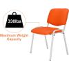 imageVINGLI Waiting Room Chairs 5Pack PU Church Conference Stackable Office Guest Chairs ampamp Reception Stacking Chair for Meeting Room Office Lobby SimpleampampSpaceSavingPuorange