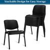 imageVINGLI Waiting Room Chairs 5Pack PU Church Conference Stackable Office Guest Chairs ampamp Reception Stacking Chair for Meeting Room Office Lobby SimpleampampSpaceSavingPublack