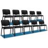 imageVINGLI Waiting Room Chairs 5Pack PU Church Conference Stackable Office Guest Chairs ampamp Reception Stacking Chair for Meeting Room Office Lobby SimpleampampSpaceSavingPublack