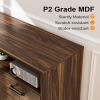 imageVINGLI Wood Mobile File Cabinet with 4 Drawers and Shelves Printer Stand with Open Storage Lockable Lateral Filing Cabinet for Home Office Assembly Required Light Beige Close to WhiteDark Brown