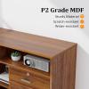 imageVINGLI Wood Mobile File Cabinet with 4 Drawers and Shelves Printer Stand with Open Storage Lockable Lateral Filing Cabinet for Home Office Assembly Required Light Beige Close to WhiteWalnut