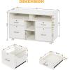imageVINGLI Wood Mobile File Cabinet with 4 Drawers and Shelves Printer Stand with Open Storage Lockable Lateral Filing Cabinet for Home Office Assembly Required Light Beige Close to WhiteWhite