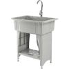 imageVINGLI 20Gallon Utility Sink Laundry Tub for Washing Room Freestanding Utility Sink with Stainless Steel Faucet 224quotD x 323quotW x 496quotHFaucet included WhiteGray