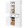 imageVINGLI 72Inch White Storage Cabinets with Drawers Freestanding Pantry Cabinets with Doors and Shelves Adjustable Wood Farmhouse Kitchen Pantry Cupboard