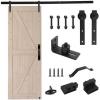 imageVINGLI Barn Door 55ft Sliding Barn Door Hardware Kit ampampHandles Include with Solid Wood Double Surfaces Easy DIY Assemble UserFriendly 30in X 84in30  84