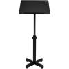 imageVINGLI Classic Lectern Podium Stand Height Adjustable Church Classroom Lecture Portable Presentation Concert Podium MultiFunction Reading or Laptop Desk with Edge Stopper Black
