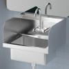 imageVINGLI Commercial Hand Wash Sink Stainless Steel BarPrep with Side Splash Guard Wall Mount Utility Sink with Faucet Heavy Duty Washing Basin for Restaurant Home Kitchen 17W x 15D x 14H
