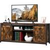 imageVINGLI Farmhouse Sliding Barn Doors TV Stand for TVs up to 65quot Rustic Entertainment Center Media Console Table Cabinet wAdjustable Shelves and Ample Storage SpaceRustic Brown