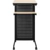 imageVINGLI Mobile Stand Up Lectern Podium with Wheels Portable Speech Teach Platform wPegboard for Classroom Church or Ceremony MultiFunction Reading or Laptop Desk Table