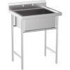 imageVINGLI Upgraded 28quot Free Standing 304 Stainless Steel Utility Sinks for Laundry Room with Backsplash Industrial Garage Sink Commercial Sink for Restaurant Workshop  28quot W x 24quot D x 402quot Hsilver 1