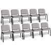 imageVINGLI Waiting Room Chairs 5Pack PU Church Conference Stackable Office Guest Chairs ampamp Reception Stacking Chair for Meeting Room Office Lobby SimpleampampSpaceSavingMeshgrey