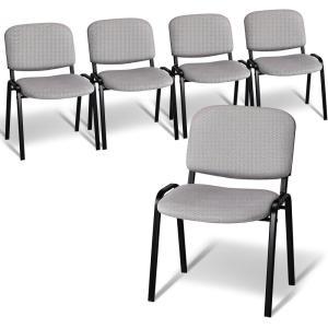imageVINGLI Waiting Room Chairs 5Pack PU Church Conference Stackable Office Guest Chairs ampamp Reception Stacking Chair for Meeting Room Office Lobby SimpleampampSpaceSavingMeshgery