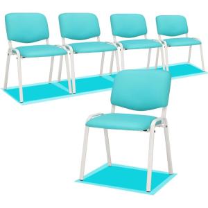 imageVINGLI Waiting Room Chairs 5Pack PU Church Conference Stackable Office Guest Chairs ampamp Reception Stacking Chair for Meeting Room Office Lobby SimpleampampSpaceSavingPublue