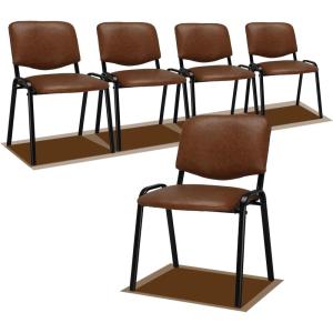 imageVINGLI Waiting Room Chairs 5Pack PU Church Conference Stackable Office Guest Chairs ampamp Reception Stacking Chair for Meeting Room Office Lobby SimpleampampSpaceSavingPurustic