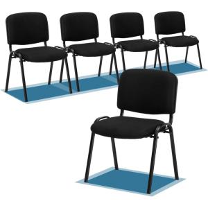 imageVINGLI Waiting Room Chairs 5Pack PU Church Conference Stackable Office Guest Chairs ampamp Reception Stacking Chair for Meeting Room Office Lobby SimpleampampSpaceSavingFabric Meshblack