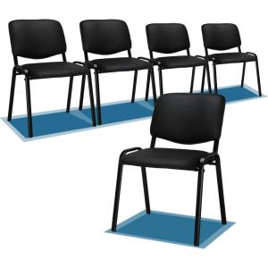 imageVINGLI Waiting Room Chairs 5Pack PU Church Conference Stackable Office Guest Chairs ampamp Reception Stacking Chair for Meeting Room Office Lobby SimpleampampSpaceSavingPublack