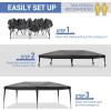 imageVINGLI 10x20 ft Pop Up Canopy Tent with 6 Sidewalls Canopy 10x20 with Carry Bag Outdoor Gazebo Canopy Tent Camping Tent Patio Event Tent Outdoor Canopy Commercial CanopyBlackBlack
