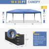 imageVINGLI 10x20 ft Pop Up Canopy Tent with 6 Sidewalls Canopy 10x20 with Carry Bag Outdoor Gazebo Canopy Tent Camping Tent Patio Event Tent Outdoor Canopy Commercial CanopyBlackBlue