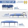 imageVINGLI 10x20 ft Pop Up Canopy Tent with 6 Sidewalls Canopy 10x20 with Carry Bag Outdoor Gazebo Canopy Tent Camping Tent Patio Event Tent Outdoor Canopy Commercial CanopyBlackBlue