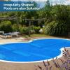 imageVINGLI 12Mil Solar Pool Cover 16x32FT Rectangle Solar Blanket for Inground Pool and AboveGround Swimming Pool Blue 16 x 32Blue