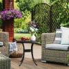 imageVINGLI 24 Cast Aluminum Outdoor Side Table All Weather Round Patio Coffee Table Porch Table Outdoor Bistro Table Outdoor End Table BronzeBlack