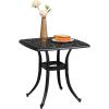 imageVINGLI 24 Cast Aluminum Outdoor Side Table All Weather Round Patio Coffee Table Porch Table Outdoor Bistro Table Outdoor End Table BronzeBlack
