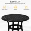 imageVINGLI 24 Cast Aluminum Outdoor Side Table All Weather Round Patio Coffee Table Porch Table Outdoor Bistro Table Outdoor End Table BronzeBlack