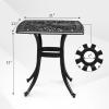 imageVINGLI 24 Cast Aluminum Outdoor Side Table All Weather Round Patio Coffee Table Porch Table Outdoor Bistro Table Outdoor End Table BronzeBlack