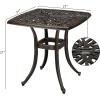 imageVINGLI 24 Cast Aluminum Outdoor Side Table All Weather Round Patio Coffee Table Porch Table Outdoor Bistro Table Outdoor End Table BronzeBronze