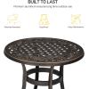 imageVINGLI 24 Cast Aluminum Outdoor Side Table All Weather Round Patio Coffee Table Porch Table Outdoor Bistro Table Outdoor End Table BronzeBronze