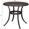 imageVINGLI 24 Cast Aluminum Outdoor Side Table All Weather Round Patio Coffee Table Porch Table Outdoor Bistro Table Outdoor End Table BronzeBronze