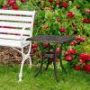 imageVINGLI 24 Cast Aluminum Outdoor Side Table All Weather Round Patio Coffee Table Porch Table Outdoor Bistro Table Outdoor End Table BronzeBronze